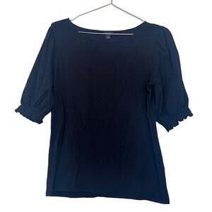 Ann Taylor factory puff sleeve black top size medium